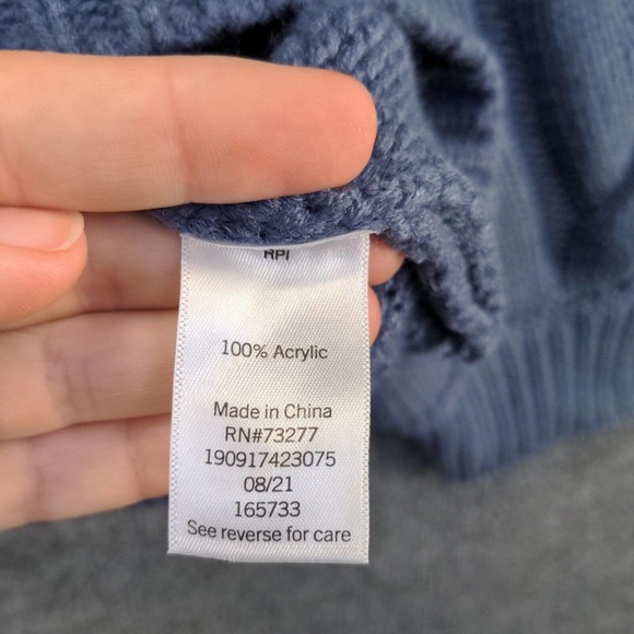 LC Lauren Conrad Women's Braided Sleeve Sweater XL Blue Metallic Mayhem W/Tags - Picture 11 of 14